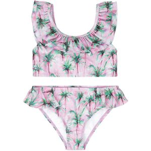 Tumble 'n Dry crop bikini Sunkissed met ruches roze/groen