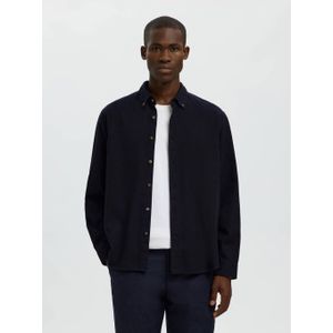 SELECTED HOMME regular casual overhemd donkerblauw