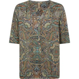Soyaconcept top met all over print