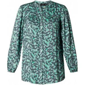 Yest blouse met all over print grijsblauw/groen