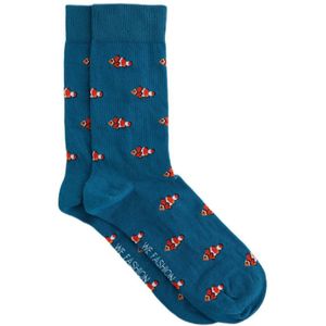 WE Fashion - Sportsokken - Blauw - Dierenprint