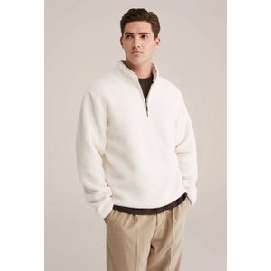 WE Fashion - Teddy Trui - Gebroken Wit - Regular Fit