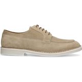 Manfield suède veterschoenen beige