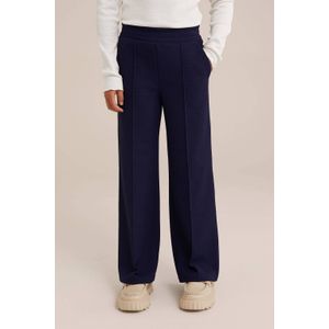 WE Fashion straight fit broek donkerblauw