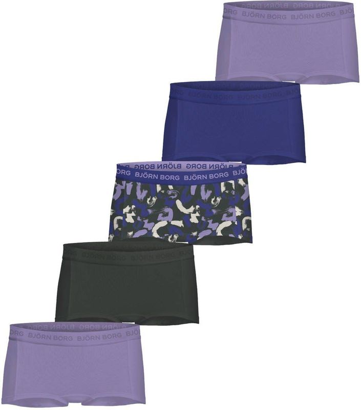Björn Borg short - set van 5 paars / zwart / blauw