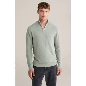 WE Fashion trui rib gebreid grijsgroen