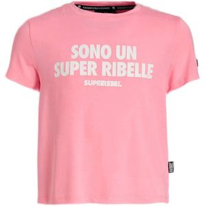 SuperRebel T-shirt van gerecycled polyester roze