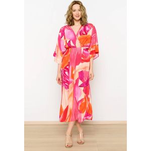 LOLALIZA maxi jurk met all over print roze/paars/rood