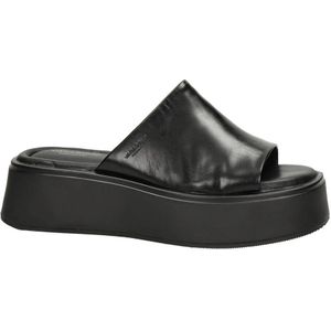 Vagabond Courtney leren slippers zwart