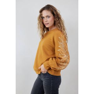 Didi sweater met borduursels geel