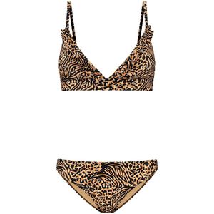 Shiwi voorgevormde triangel bikini Beau met ruches beige/zwart