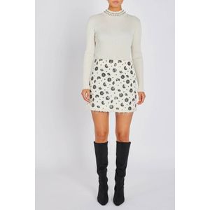 Bruuns Bazaar gebloemde korte rok met pailletten wit