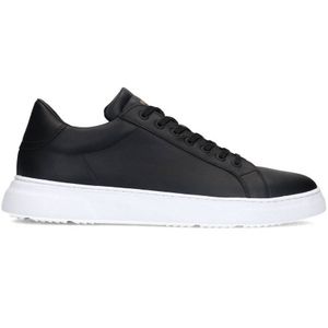 Manfield Leren Sneakers Zwart