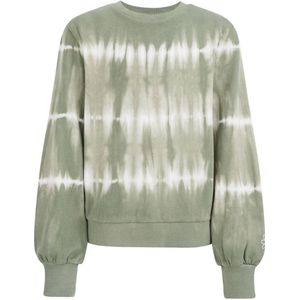 WE Fashion tie-dye sweater olijfgroen/wit