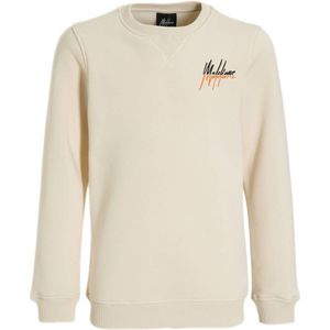 Malelions sweater Split met logo beige