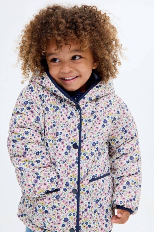 Mango Kids gewatteerde jas winter ecru