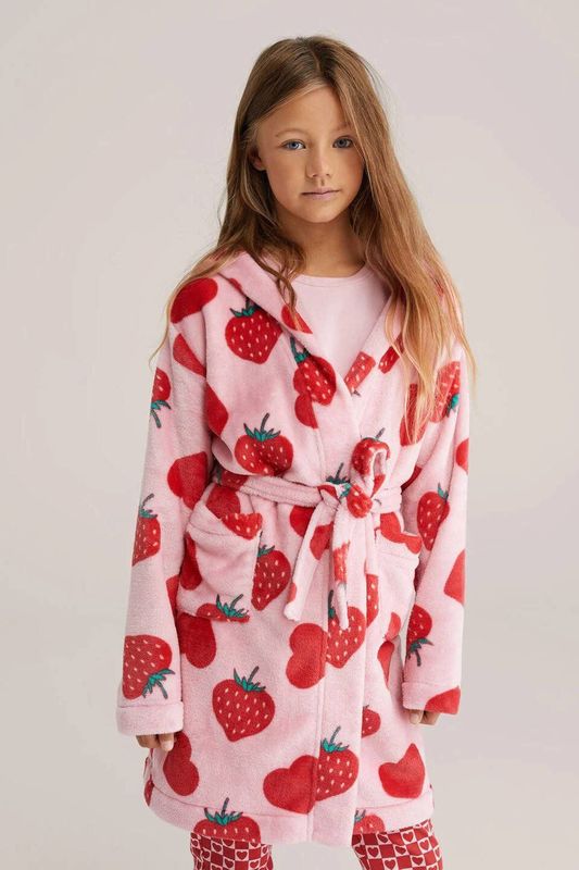 WE Fashion Badjas aardbeien print