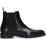 Manfield Leren Chelsea Boots Zwart