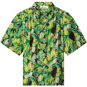 POM Amsterdam blouse met all over print groen/ geel