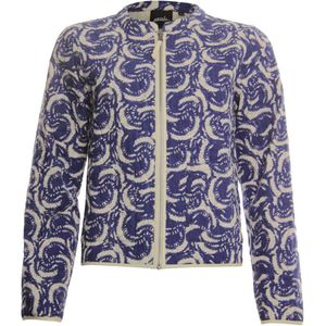 Poools jasje Jacket printed met grafische print blauw