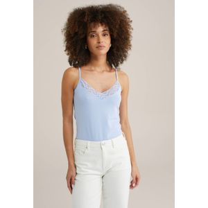 WE Fashion - Singlet - Lichtblauw - Katoen met Elastaan
