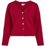 Vila - Way - Gebreid Vest - Rood - V-Hals