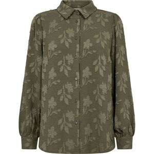 FREEQUENT blouse FQSANDO-SHIRT met all over print olijfgroen