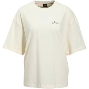 T-shirt - Zwart - Jersey - Logoprint - Wijde Pasvorm