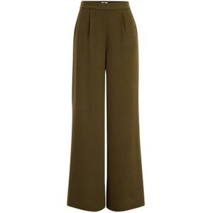 WE Fashion High Waist Wide Leg Pantalon Kaki