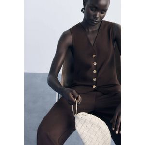 Mango gilet donkerbruin