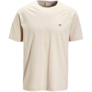 GANT regular fit T-shirt met logo en borduursels 239-silky beige