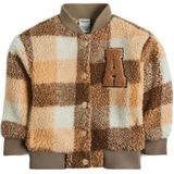 Retour X Anouk Matton geruite teddy winterjas Ayla beige/bruin