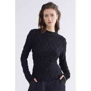 Summum - Jersey Top - Zwart - Ingebreid Patroon
