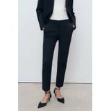 Mango - Straight Regular Waist Pantalon - Donkerblauw