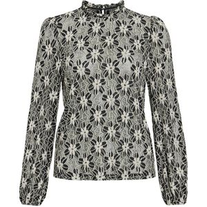 VILA gebloemde top zwart