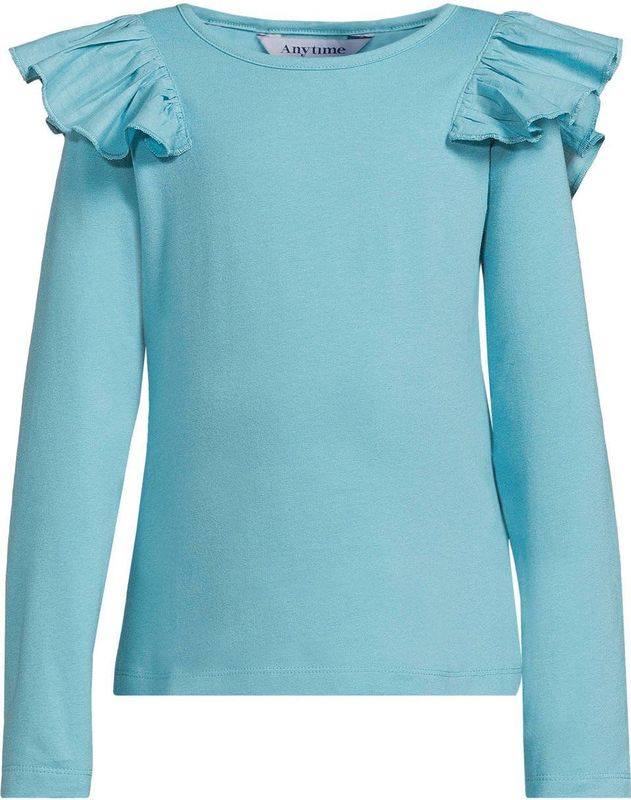 Anytime - Longsleeve - Lichtblauw - Met Ruches