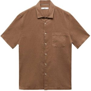 Mango Man regular fit overhemd bruin