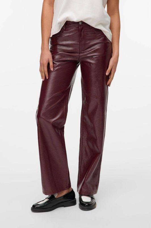 VERO MODA Vmtessa Hr Wide gekleurde vinyl broek Noos, Winetasting, 26W / 30L