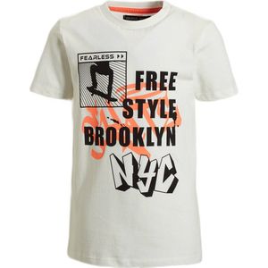 Orange Stars T-shirt Phill met printopdruk wit
