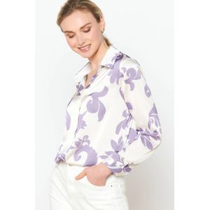 LOLALIZA blouse met all over print ecru/lila