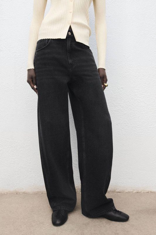 Mango wide leg jeans grey denim