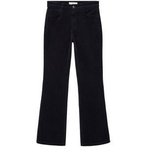 Mango corduroy high waist flared broek zwart