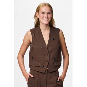 PIECES - Gilet - Donkerbruin