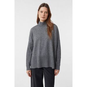 comma casual identity pullover met wol grijs