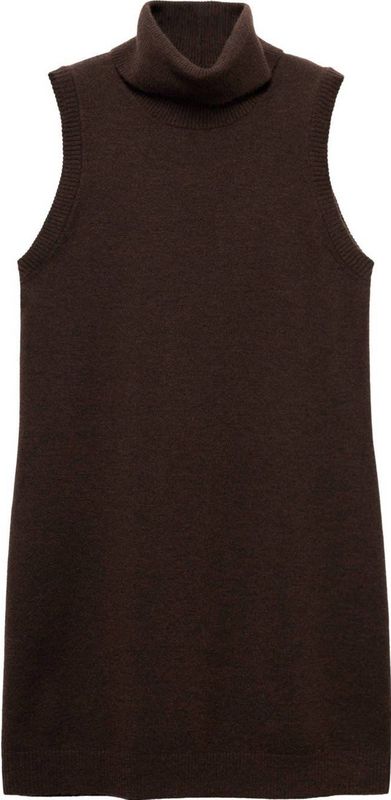 MANGO Gebreide jurk 'NEKKE'  chocoladebruin