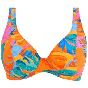 Freya niet-voorgevormde beugel bikinitop Aloha Cost oranje/turquoise/roze