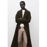 Mango wollen trenchcoat kaki