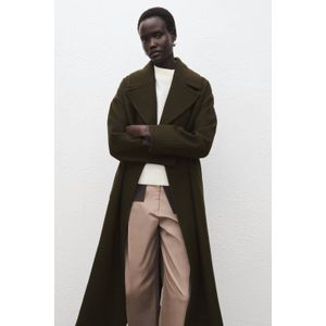 Mango wollen trenchcoat kaki