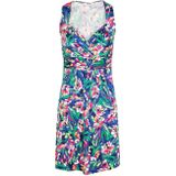 Morgan A-lijn jurk met all over print en plooien paars/groen/roze