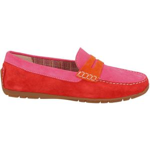 Sioux Carmona Velour suède mocassins roze/rood